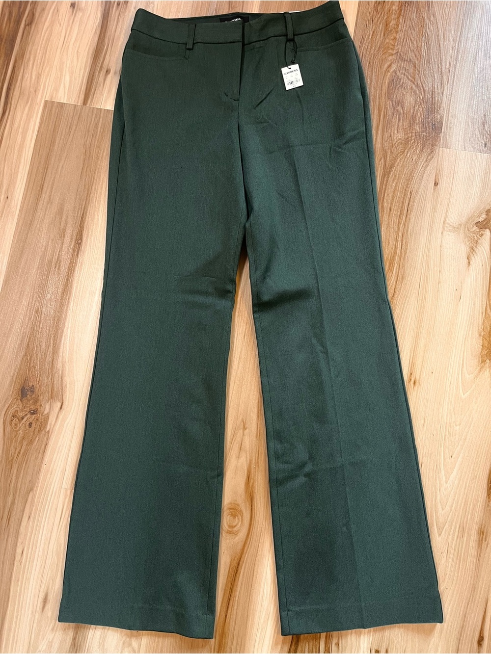 NWT Express Editor Mid Rise Wide Leg Pants Emerald Green Size 6 Office Business
